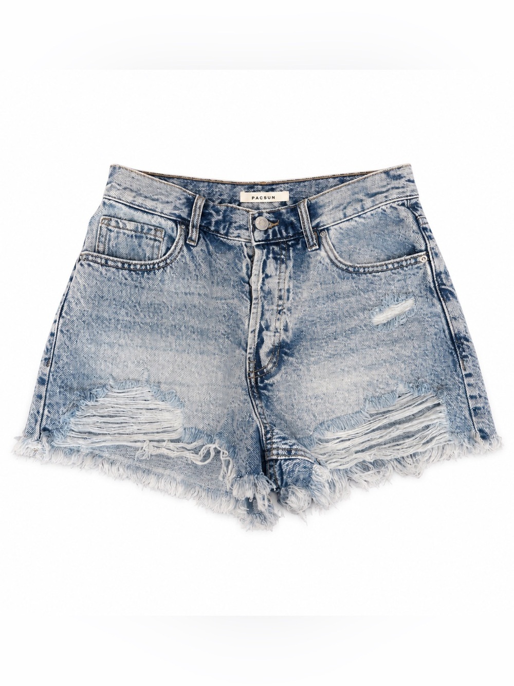 PacSun Vintage High Rise Distressed Acid Wash Denim Shorts Size 27